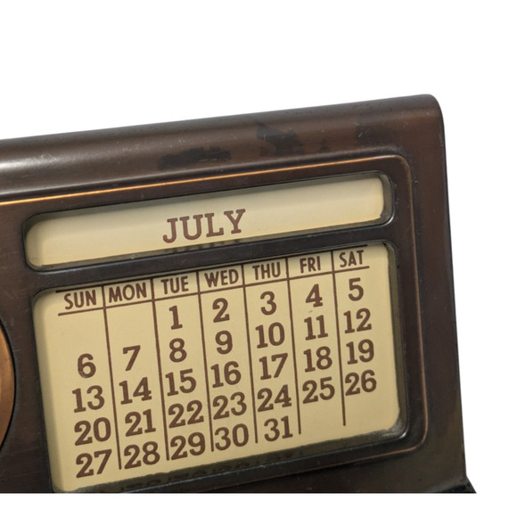 Vintage MCM Perpetual Calendar Letter Holder Desk Accessory "C" Inital Monogram - Picture 5 of 14